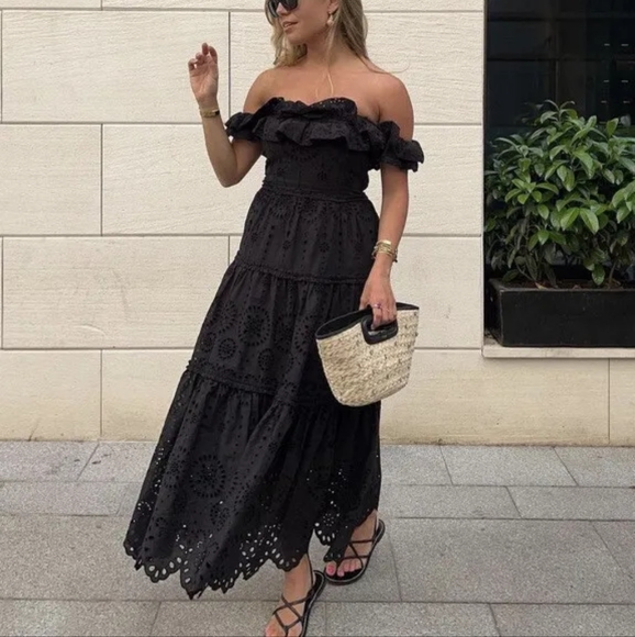 NWTs zara limited edition eyelet embroidered maxi dress xsmall - Picture 4 of 12